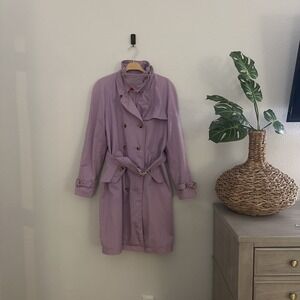 Isaac Mizrahi‎ for Target Women's Trench Coat belted Buttoned Lavender Jacket